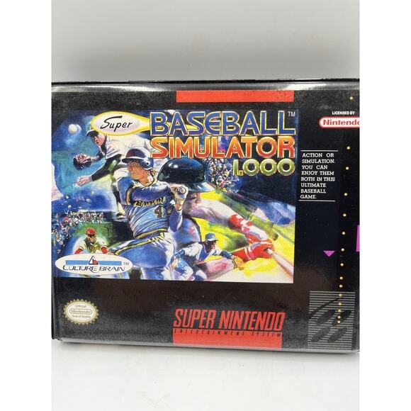 Super Baseball Simulator 1.000 SNES (Super Nintendo, 1990) With Case Tested - Picture 2 of 9